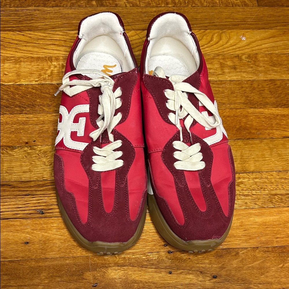 Sam Edelman Red and White Sneakers